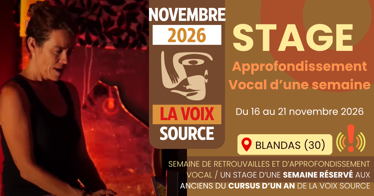 Participez à un stage de chant et d'improvisation vocale de six jours à Blandas, animé par Bernard Garat. Ce stage, organisé par Marc Weller et Les passeurs du vent, vous invite à explorer la puissance de votre voix dans un cadre bienveillant. L'atelier se concentre sur l'improvisation, permettant d'accueillir l'instant présent sans contrainte. Vous découvrirez comment votre voix peut devenir un moyen d'expression authentique, reliant l'intime à l'extérieur. À travers des modules axés sur le corps, l'écoute et la créativité, vous apprendrez à libérer votre voix, à la rendre fluide et musicale. Rejoignez-nous pour une expérience transformative où chaque participant est encouragé à vibrer et à co-créer en toute liberté.